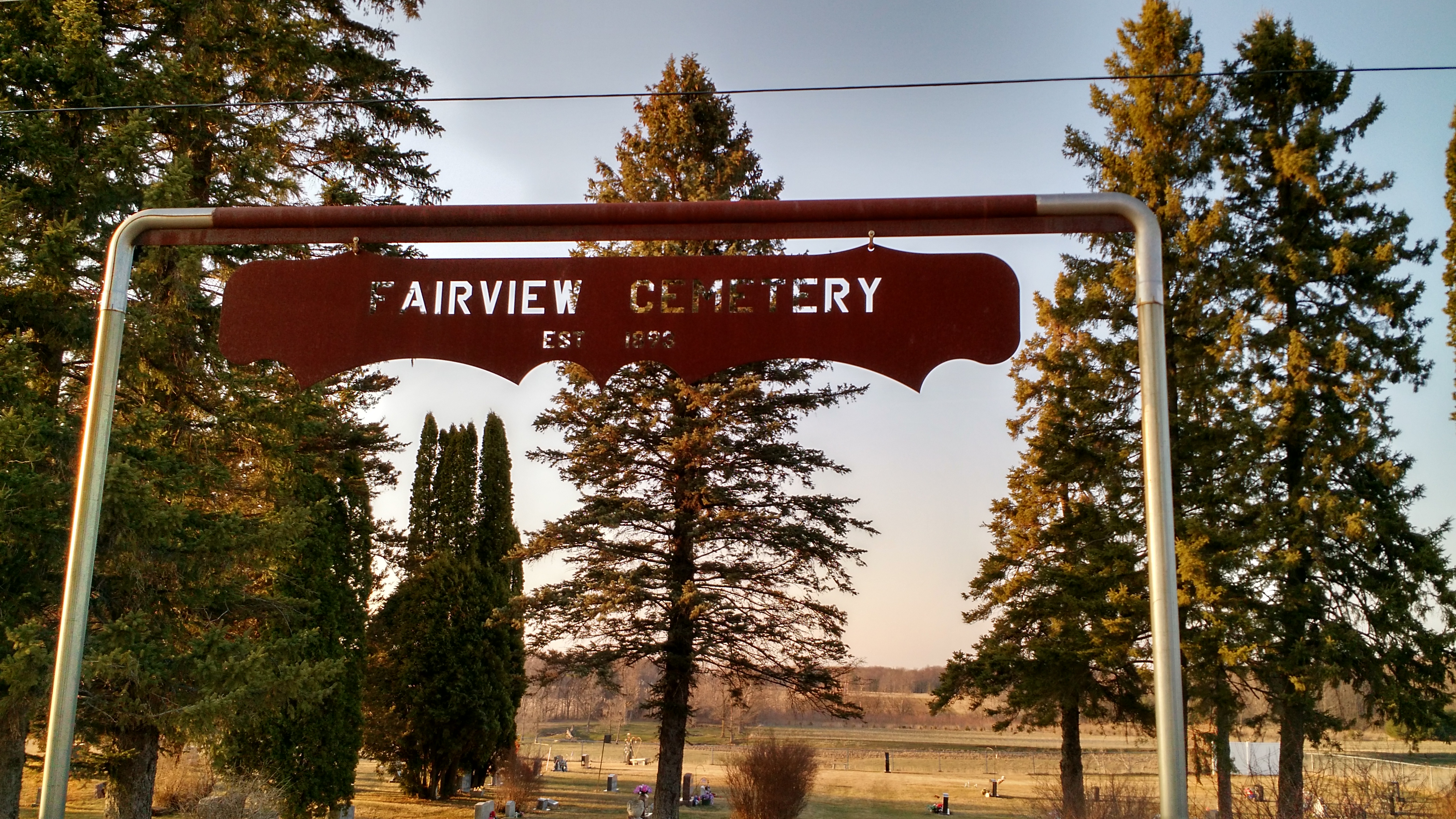 Fairview Cemetery sign